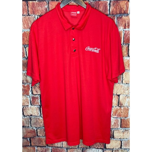 Coca-Cola Coke Red Polo Shirt Embroidered Men’s 2XL XXL Short Sleeve Soda Pop - Picture 2 of 4